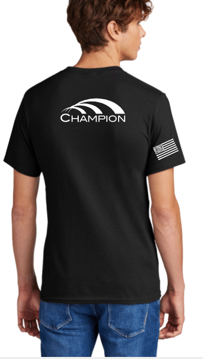 Champion T-shirt with American Flag Sleeve