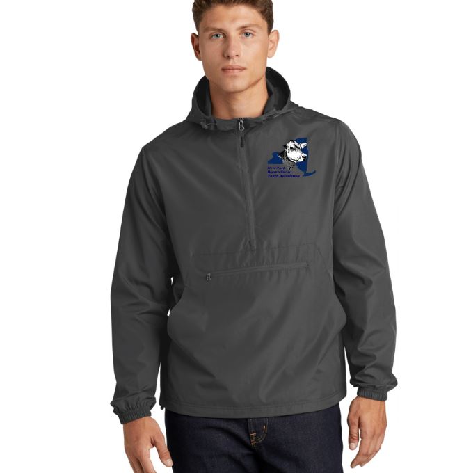 NY Brown Swiss Pullover 1/4 zip Jacket