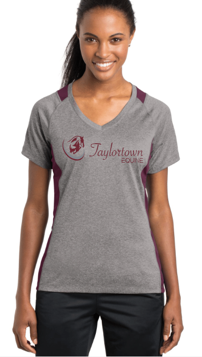 Taylortown Short Sleeve Womens Two Tone Tee