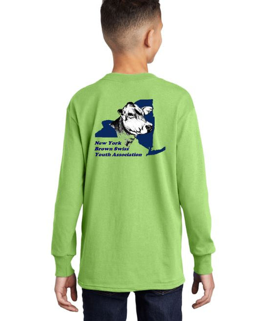 NY Brown Swiss Youth Long Sleeve Shirt